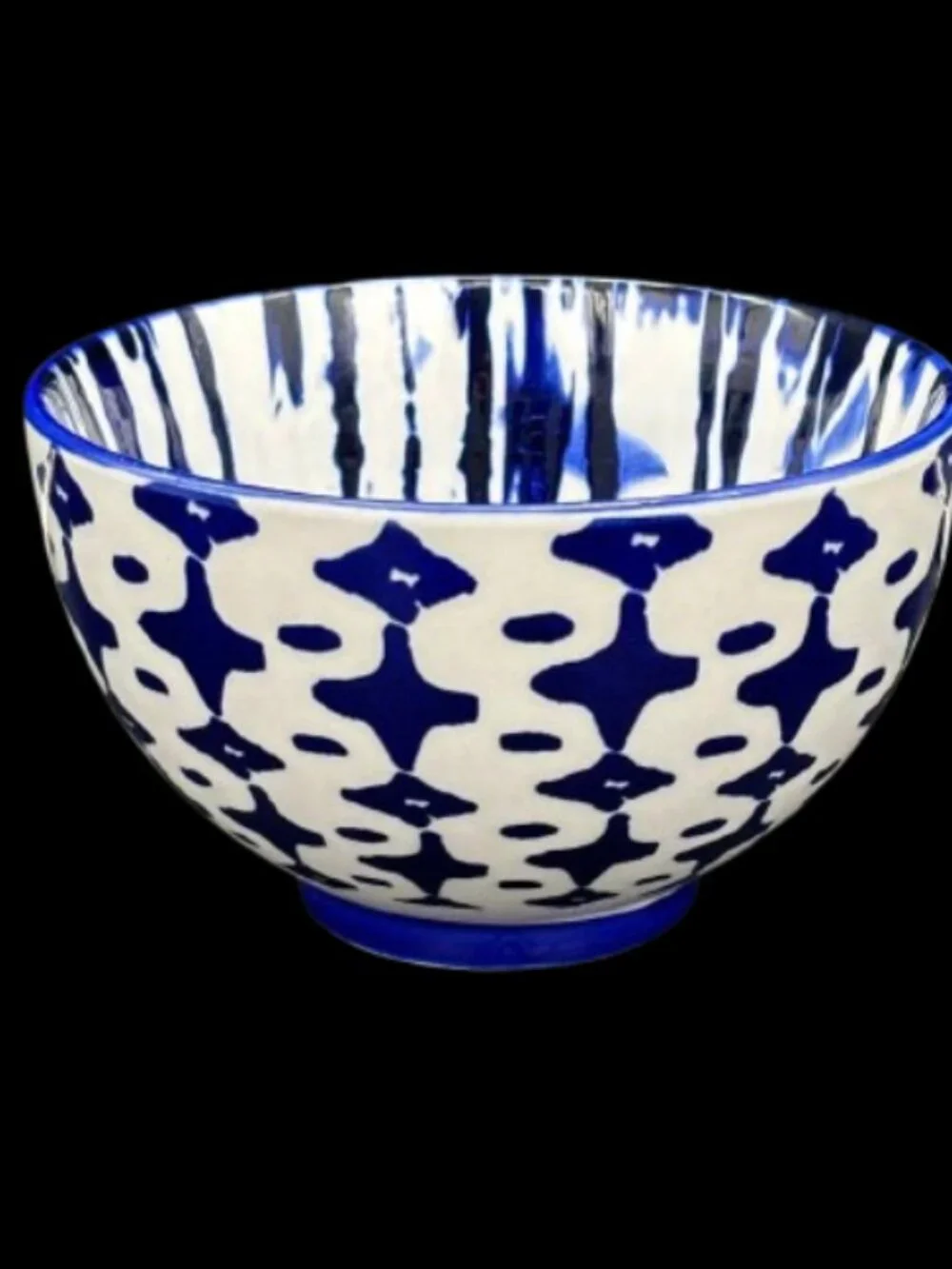 West Elm Indigo Tie Dye Ceramic Blue White Nesting Bowls Set of 3